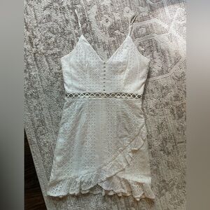 Blue Blush White Lace Dress